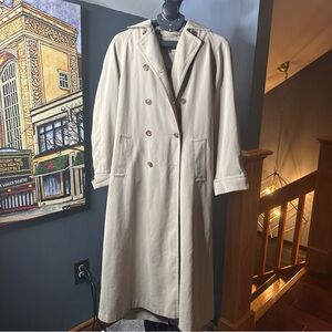 Gallery Women's Button-Up Beige Trench Coat Full Length Size 4
